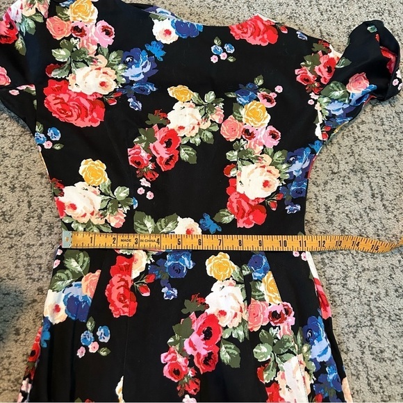 ASOS Black & Floral Print Sheath Mini Pencil Dress Size 2 - Picture 8 of 11